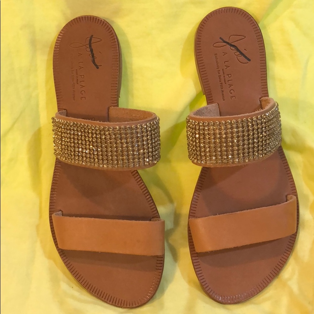 Noir A La Plage‎ Sable Two Band Crystal Sandal